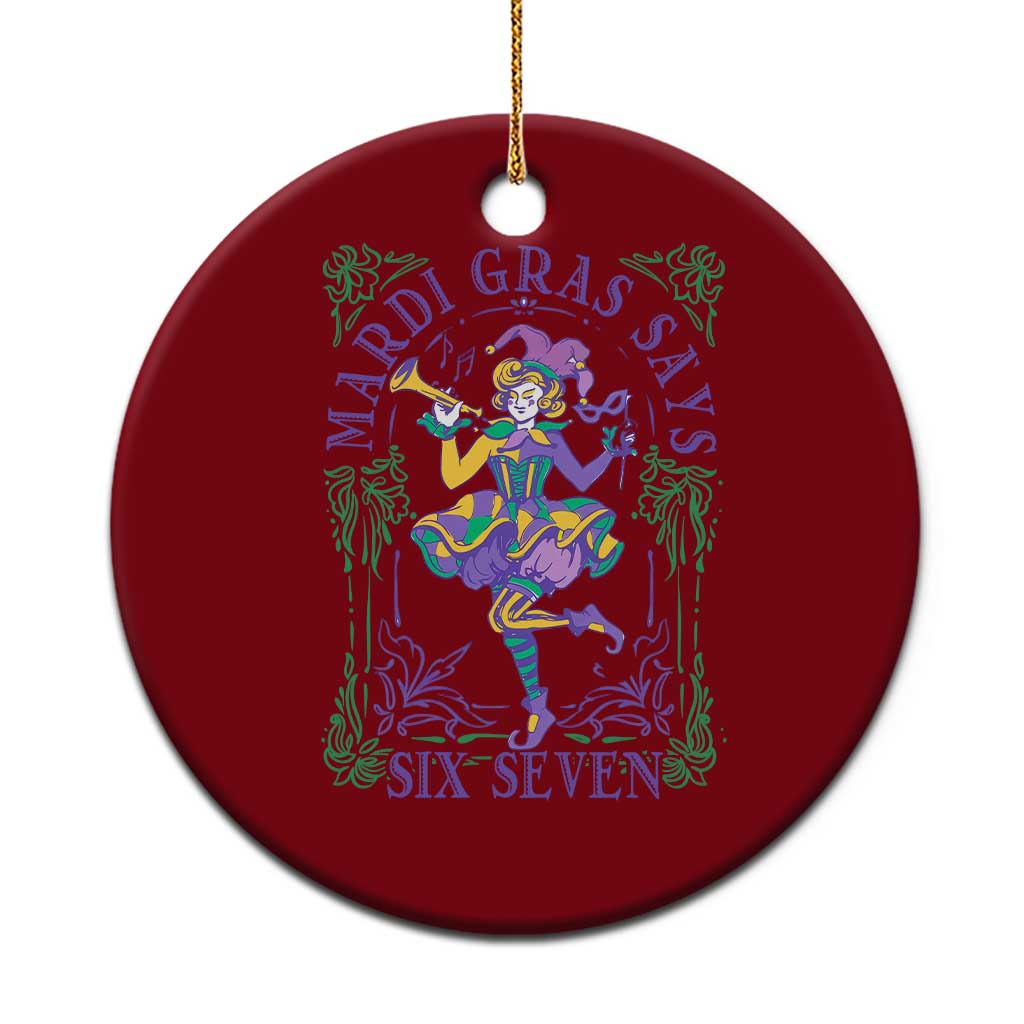 67 Mardi Gras Ceramic Ornament Funny Six Seven Carnival Trendy TS14 1pc Red Print Your Wear
