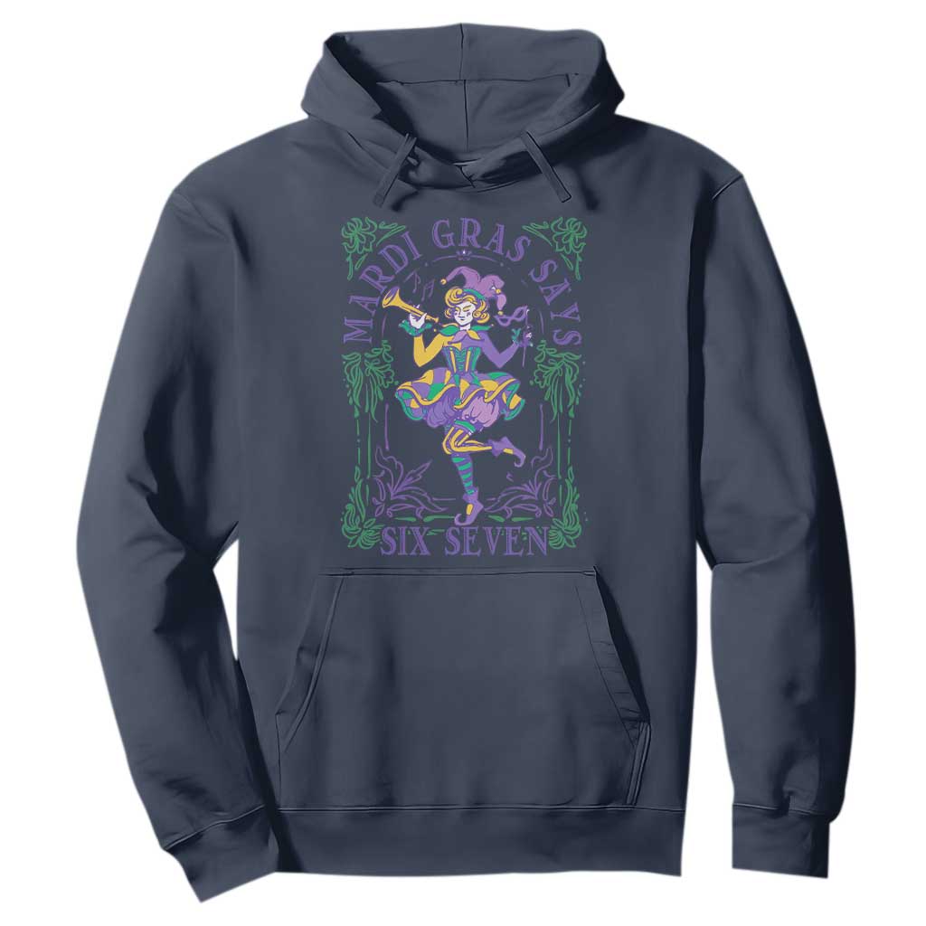 67 Mardi Gras Hoodie Funny Six Seven Carnival Trendy TS14 Navy Print Your Wear