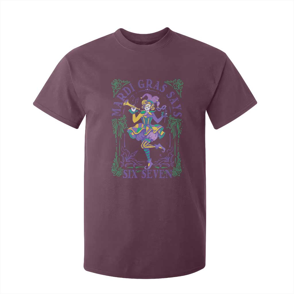 67 Mardi Gras T Shirt For Kid Funny Six Seven Carnival Trendy TS14 Maroon Print Your Wear