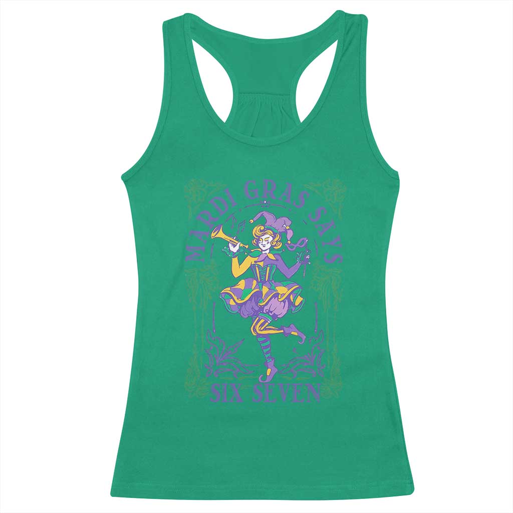 67 Mardi Gras Racerback Tank Top Funny Six Seven Carnival Trendy TS14 Irish Green Print Your Wear