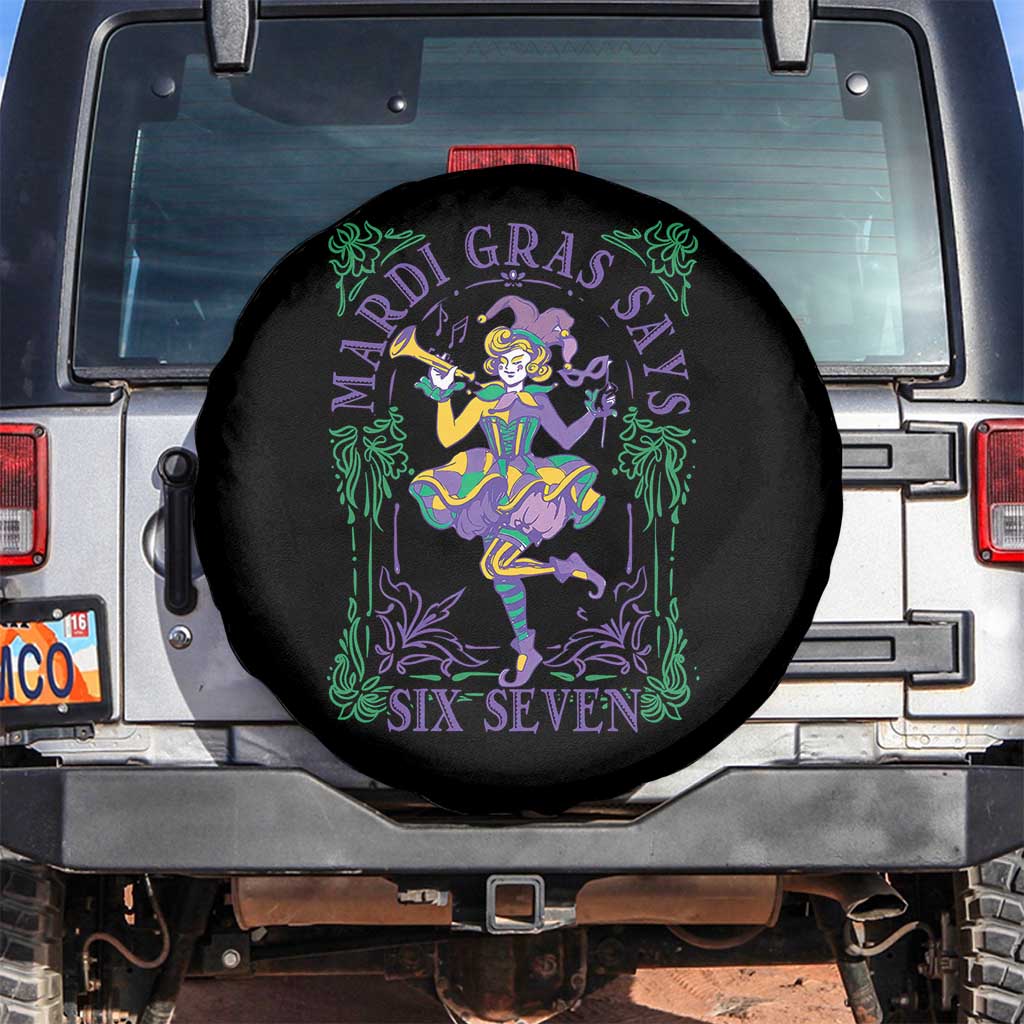 67 Mardi Gras Spare Tire Cover Funny Six Seven Carnival Trendy TS14 No hole Black Print Your Wear