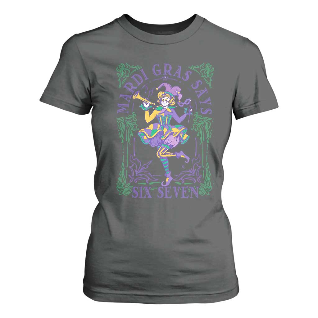 67 Mardi Gras T Shirt For Women Funny Six Seven Carnival Trendy TS14 Dark Heather Print Your Wear