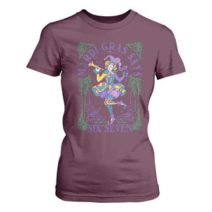 67 Mardi Gras T Shirt For Women Funny Six Seven Carnival Trendy TS14 Maroon Print Your Wear