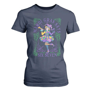 67 Mardi Gras T Shirt For Women Funny Six Seven Carnival Trendy TS14 Navy Print Your Wear