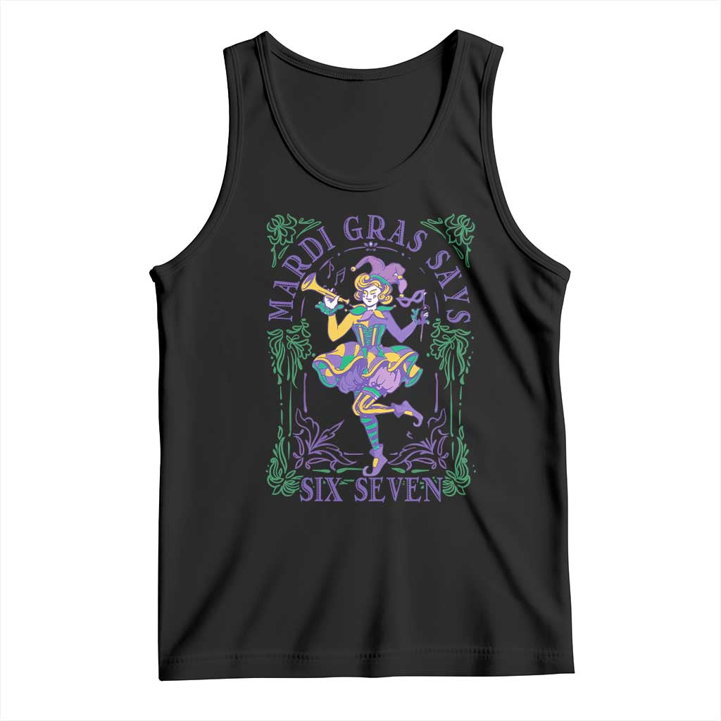67 Mardi Gras Tank Top Funny Six Seven Carnival Trendy TS14 Black Print Your Wear