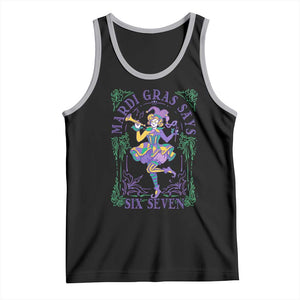 67 Mardi Gras Tank Top Funny Six Seven Carnival Trendy TS14 Black Athletic Heather Print Your Wear