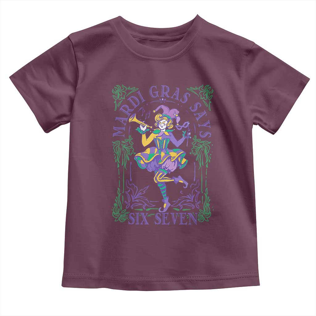 67 Mardi Gras Toddler T Shirt Funny Six Seven Carnival Trendy TS14 Maroon Print Your Wear