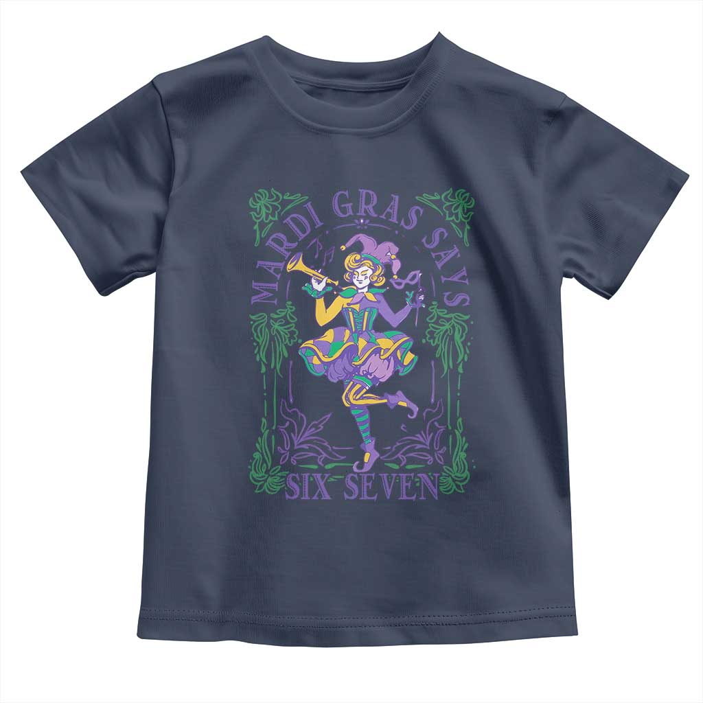 67 Mardi Gras Toddler T Shirt Funny Six Seven Carnival Trendy TS14 Navy Print Your Wear