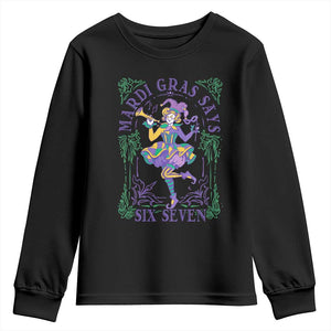 67 Mardi Gras Youth Sweatshirt Funny Six Seven Carnival Trendy TS14 Black Print Your Wear