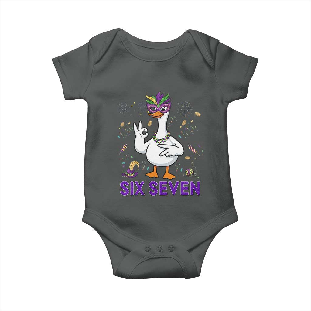 67 Mardi Gras Baby Onesie Funny Goose Meme Carnival Trendy TS14 Dark Heather Print Your Wear