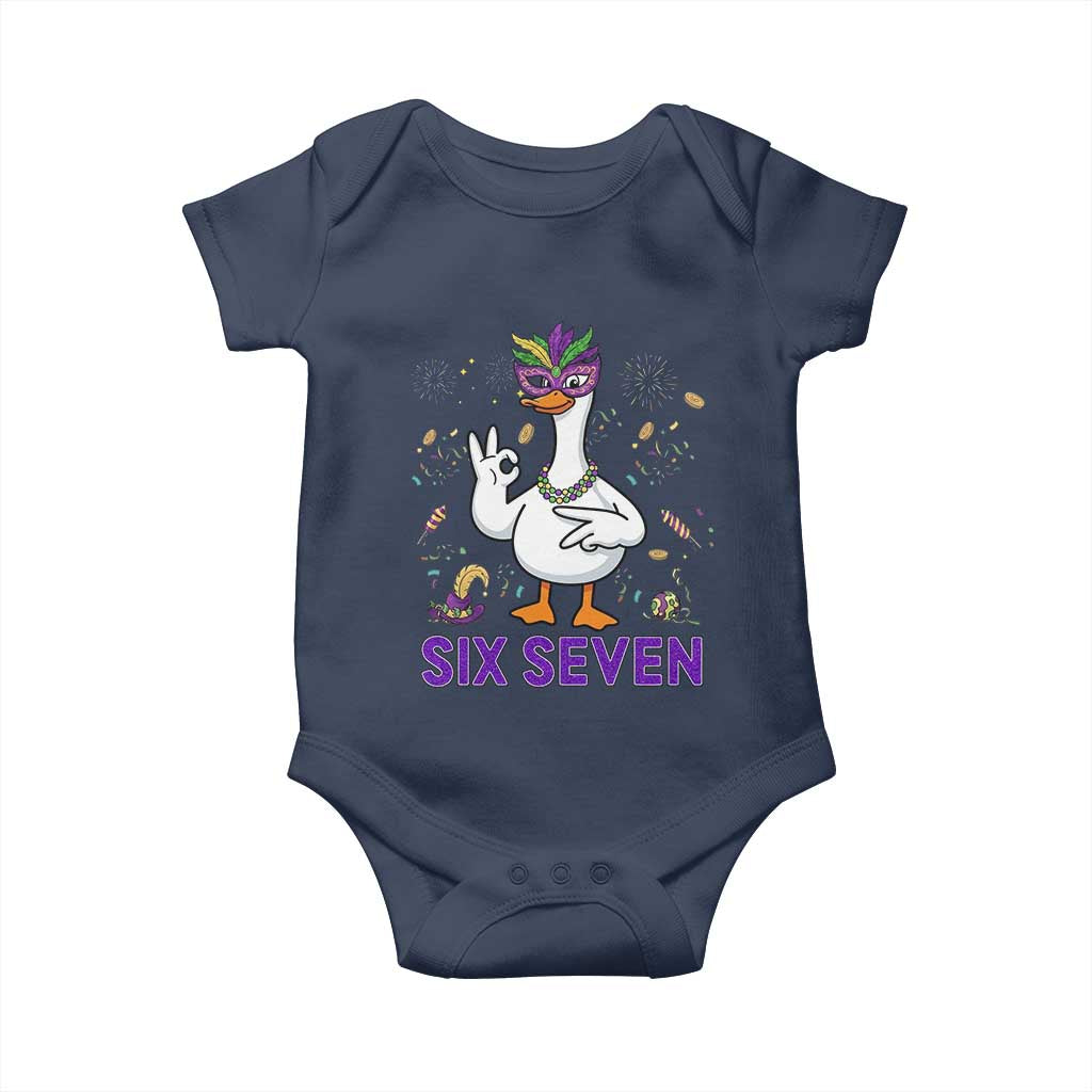 67 Mardi Gras Baby Onesie Funny Goose Meme Carnival Trendy TS14 Navy Print Your Wear