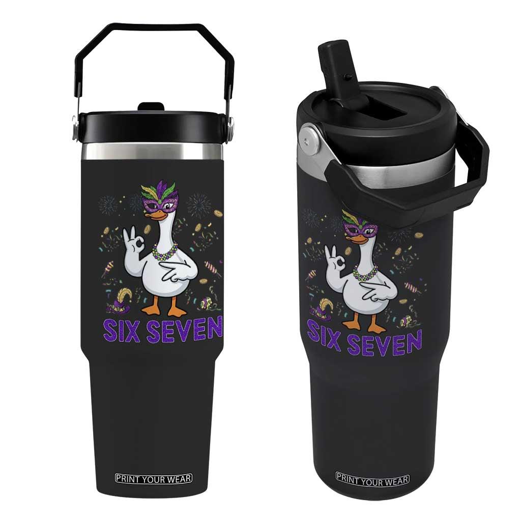 67 Mardi Gras Flip Straw Tumbler Funny Goose Meme Carnival Trendy TS14 One Size: 30 oz Black Print Your Wear