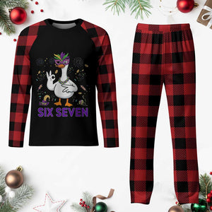 67 Mardi Gras Plaid Pajama Set Funny Goose Meme Carnival Trendy TS14 Buffalo Plaid Print Your Wear