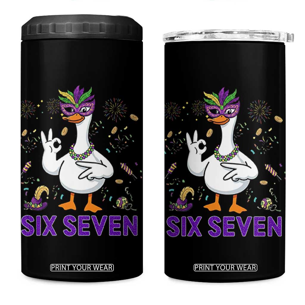 67 Mardi Gras 4 in 1 Can Cooler Tumbler Funny Goose Meme Carnival Trendy TS14 One Size: 16 oz Black Print Your Wear