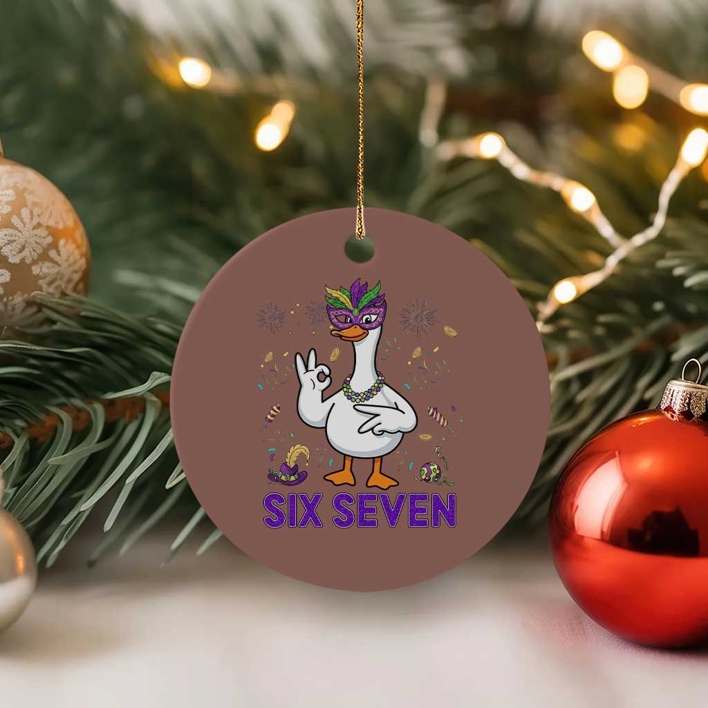 67 Mardi Gras Ceramic Ornament Funny Goose Meme Carnival Trendy TS14 1pc Mocha Print Your Wear