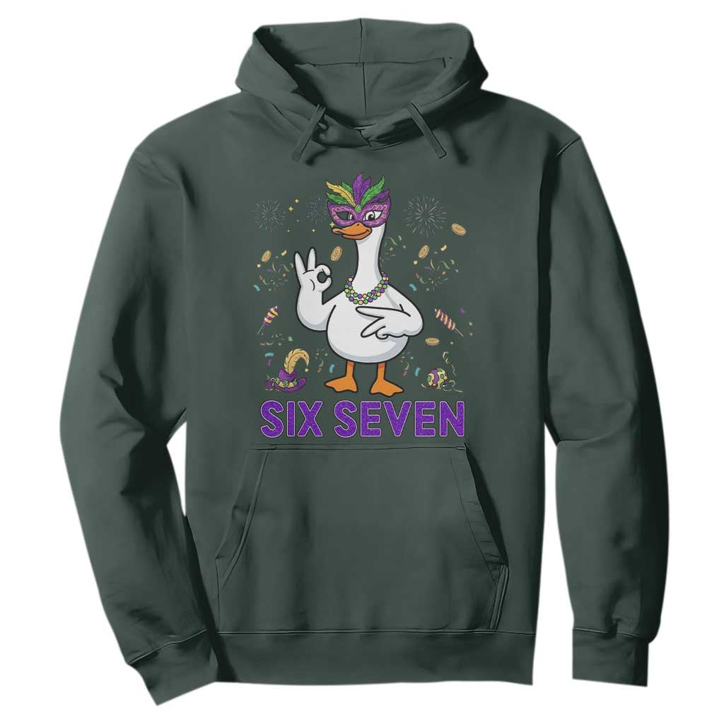 67 Mardi Gras Hoodie Funny Goose Meme Carnival Trendy TS14 Dark Forest Green Print Your Wear