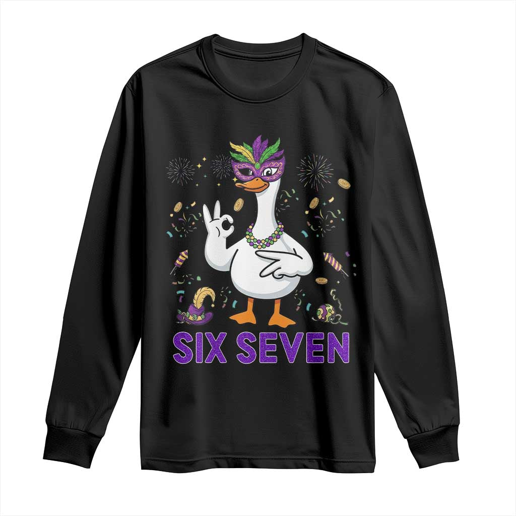 67 Mardi Gras Long Sleeve Shirt Funny Goose Meme Carnival Trendy TS14 Black Print Your Wear