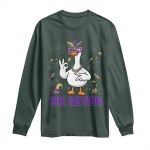 67 Mardi Gras Long Sleeve Shirt Funny Goose Meme Carnival Trendy TS14 Dark Forest Green Print Your Wear