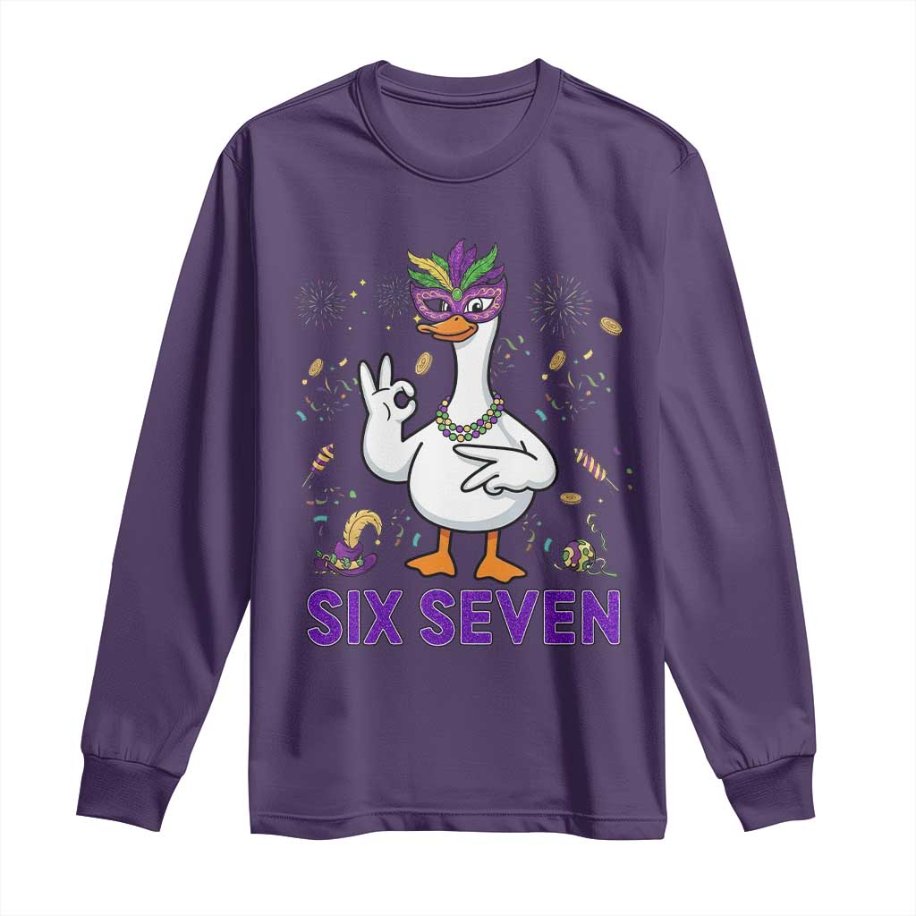 67 Mardi Gras Long Sleeve Shirt Funny Goose Meme Carnival Trendy TS14 Purple Print Your Wear