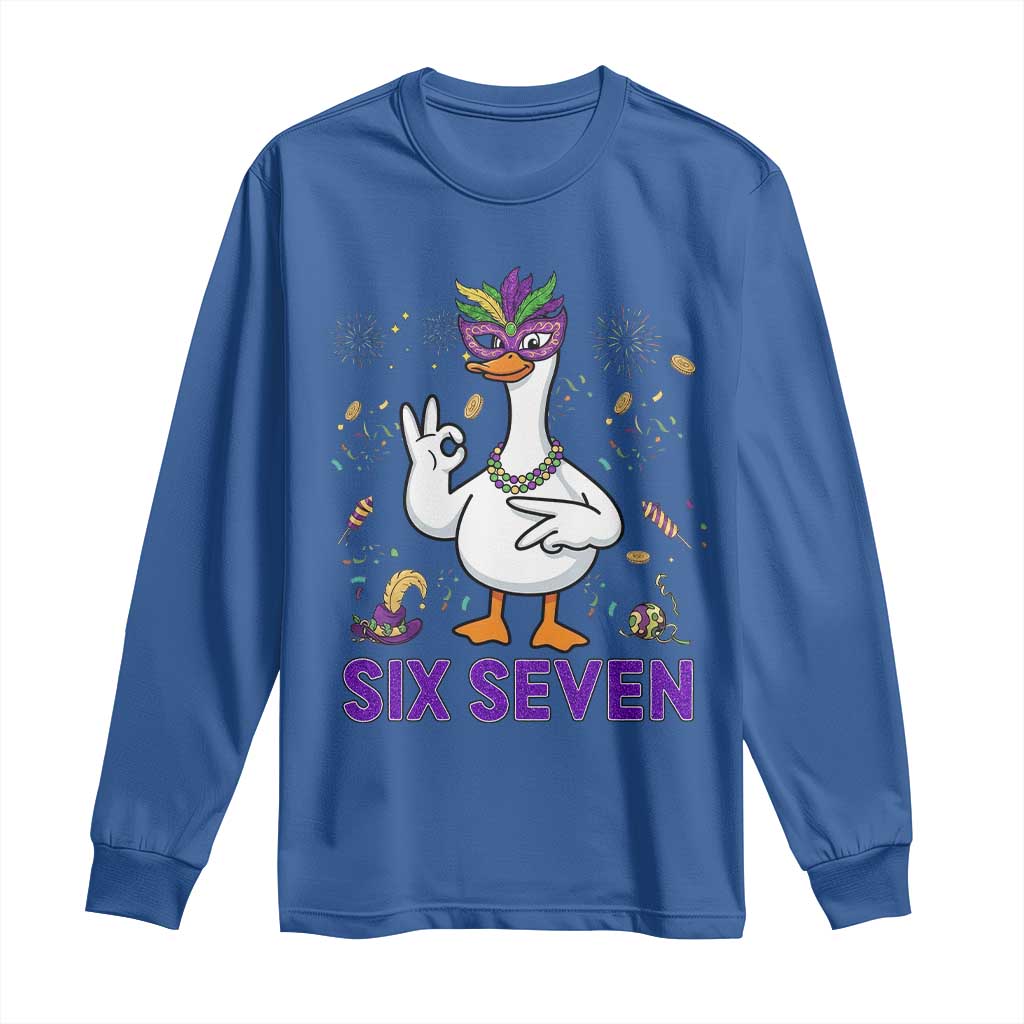 67 Mardi Gras Long Sleeve Shirt Funny Goose Meme Carnival Trendy TS14 Royal Blue Print Your Wear