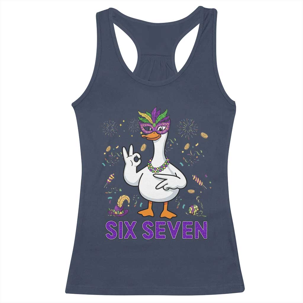 67 Mardi Gras Racerback Tank Top Funny Goose Meme Carnival Trendy TS14 Navy Print Your Wear