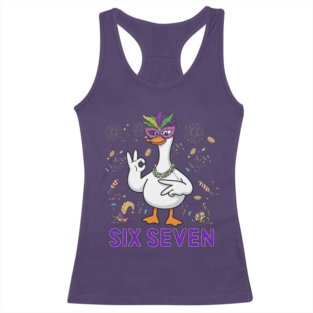 67 Mardi Gras Racerback Tank Top Funny Goose Meme Carnival Trendy TS14 Purple Print Your Wear
