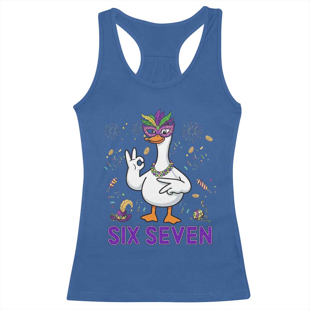 67 Mardi Gras Racerback Tank Top Funny Goose Meme Carnival Trendy TS14 Royal Blue Print Your Wear