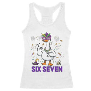 67 Mardi Gras Racerback Tank Top Funny Goose Meme Carnival Trendy TS14 White Print Your Wear