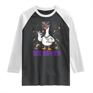 67 Mardi Gras Raglan Shirt Funny Goose Meme Carnival Trendy TS14 Black White Print Your Wear
