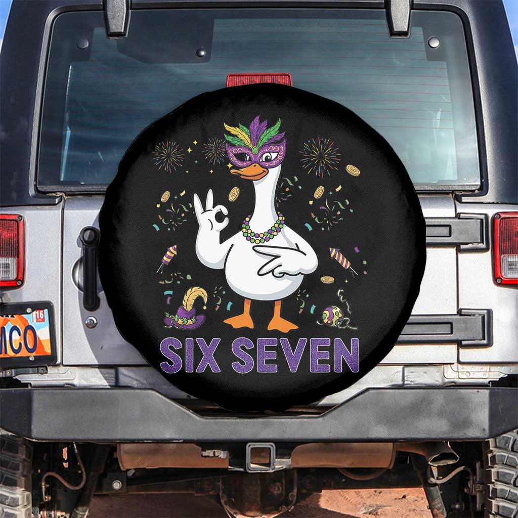 67 Mardi Gras Spare Tire Cover Funny Goose Meme Carnival Trendy TS14 No hole Black Print Your Wear