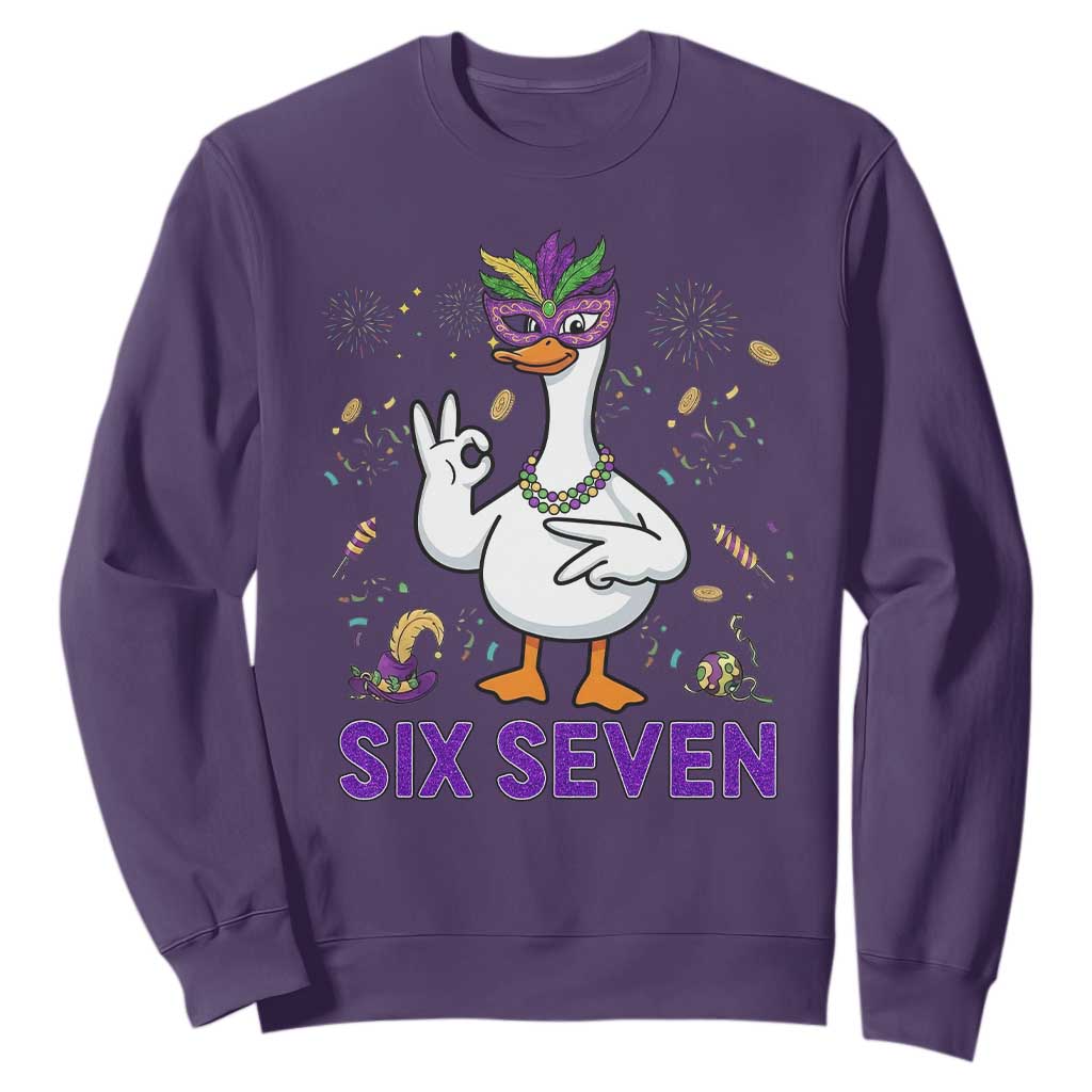 67 Mardi Gras Sweatshirt Funny Goose Meme Carnival Trendy TS14 Purple Print Your Wear