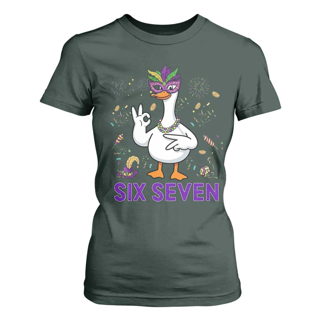 67 Mardi Gras T Shirt For Women Funny Goose Meme Carnival Trendy TS14 Dark Forest Green Print Your Wear