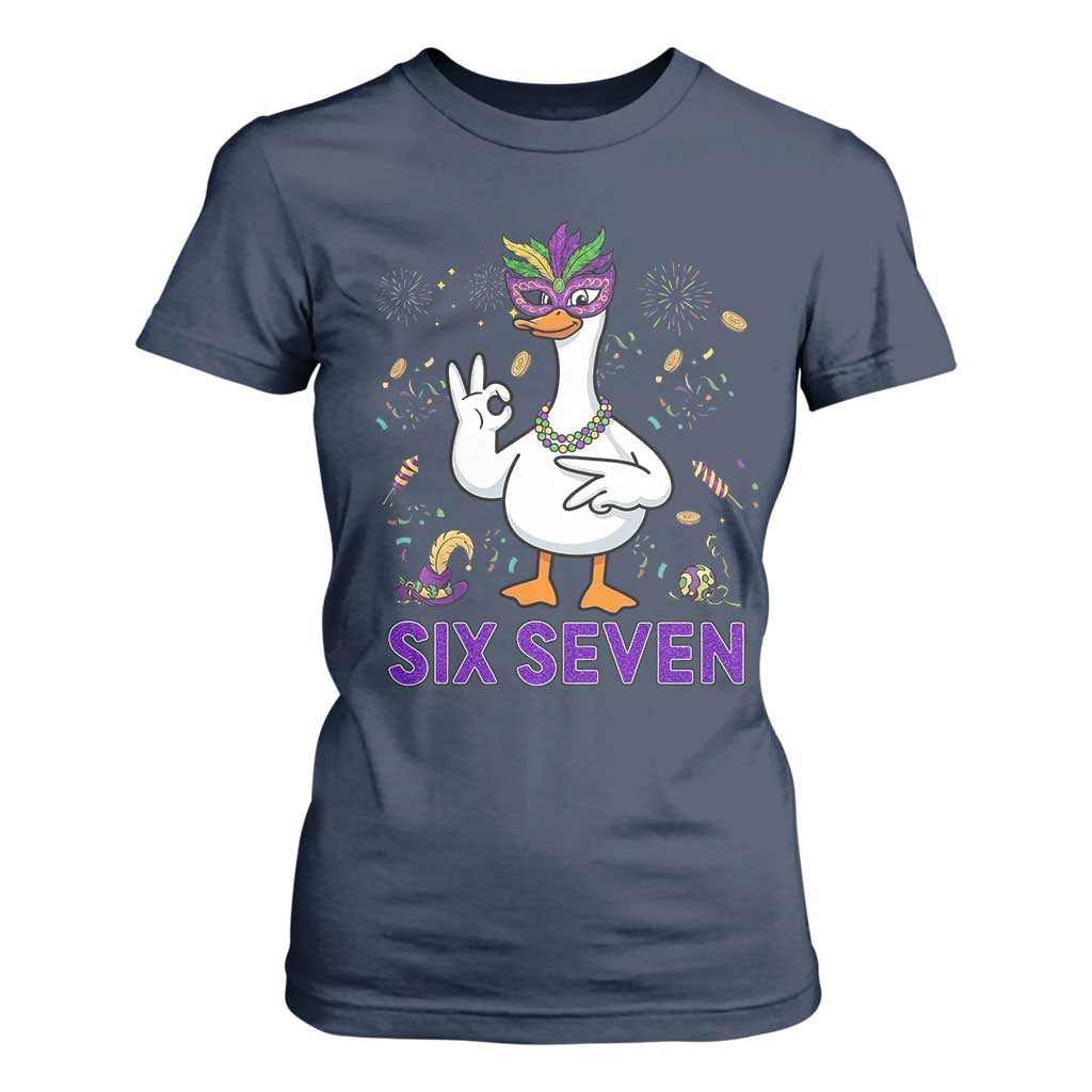 67 Mardi Gras T Shirt For Women Funny Goose Meme Carnival Trendy TS14 Navy Print Your Wear