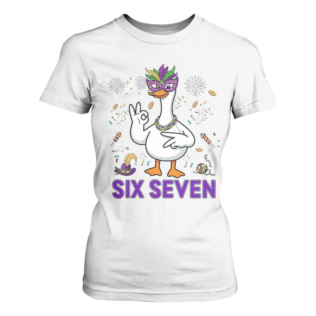 67 Mardi Gras T Shirt For Women Funny Goose Meme Carnival Trendy TS14 White Print Your Wear