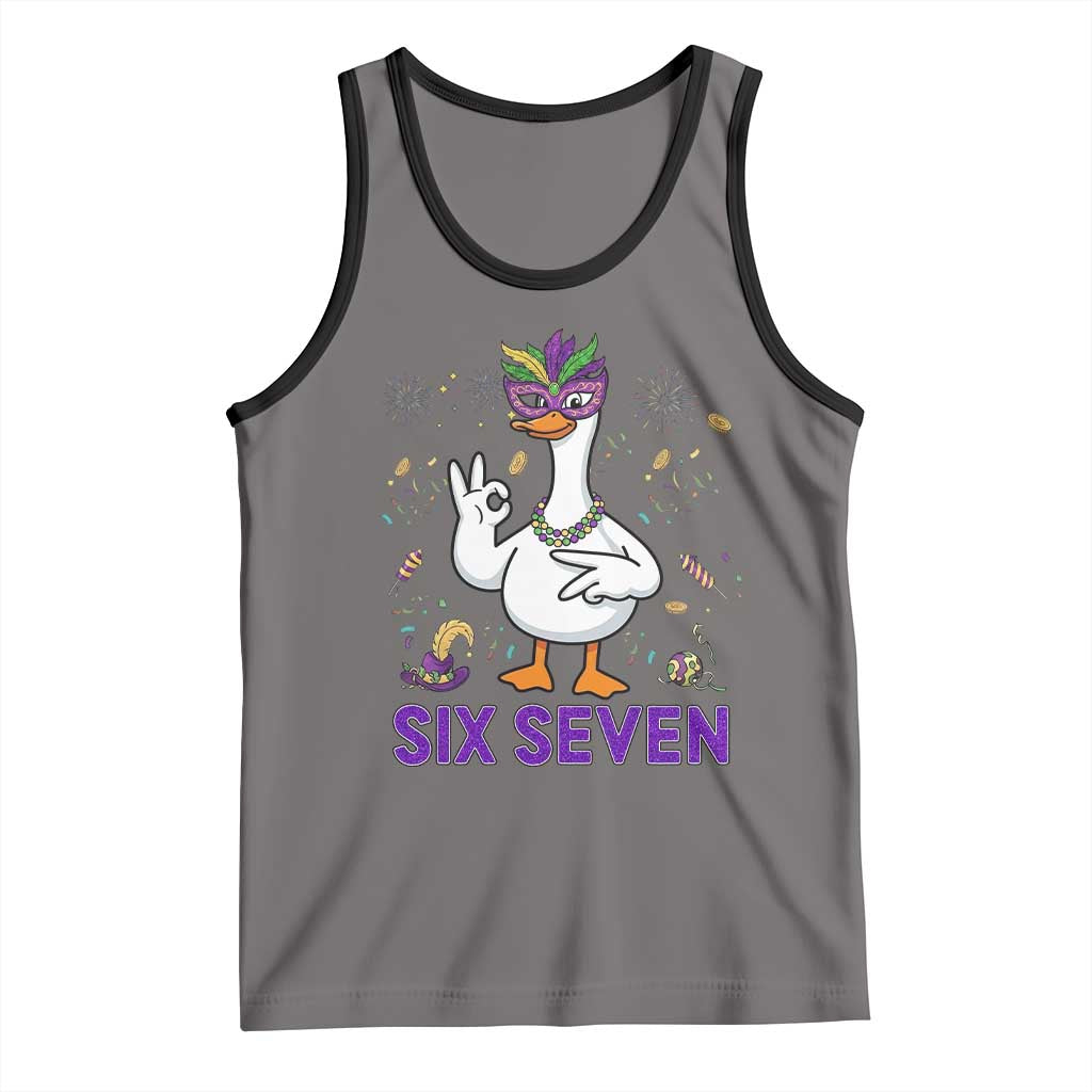 67 Mardi Gras Tank Top Funny Goose Meme Carnival Trendy TS14 Deep Heather Black Print Your Wear
