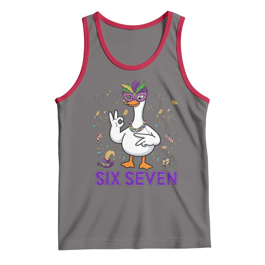 67 Mardi Gras Tank Top Funny Goose Meme Carnival Trendy TS14 Deep Heather Red Print Your Wear
