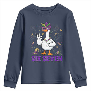 67 Mardi Gras Youth Sweatshirt Funny Goose Meme Carnival Trendy TS14 Navy Print Your Wear