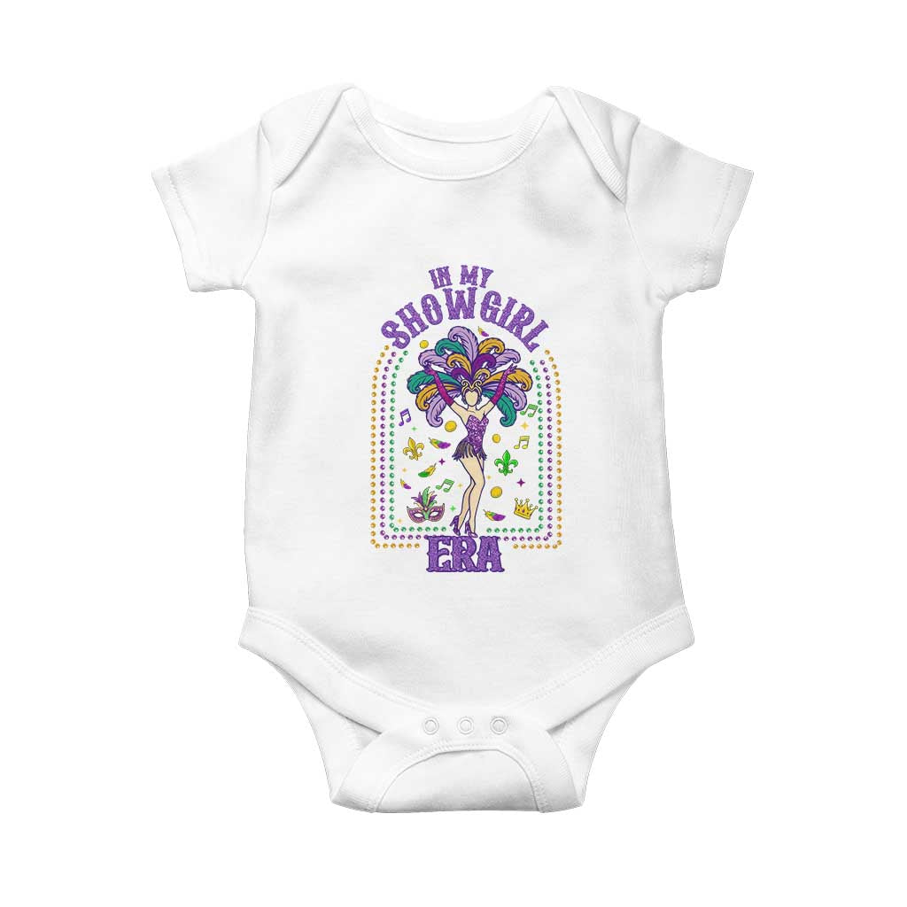 Mardi Gras Queen Baby Onesie In My Showgirl Era TS14 White Print Your Wear