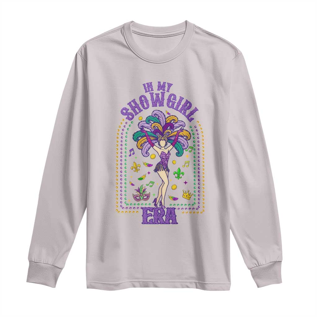 Mardi Gras Queen Long Sleeve Shirt In My Showgirl Era TS14 Ice Gray Print Your Wear