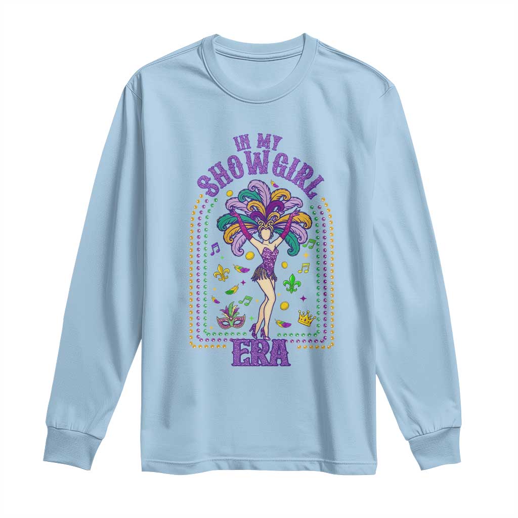 Mardi Gras Queen Long Sleeve Shirt In My Showgirl Era TS14 Light Blue Print Your Wear