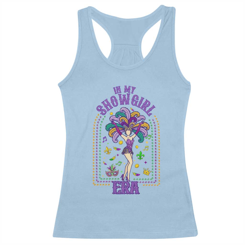 Mardi Gras Queen Racerback Tank Top In My Showgirl Era TS14 Light Blue Print Your Wear