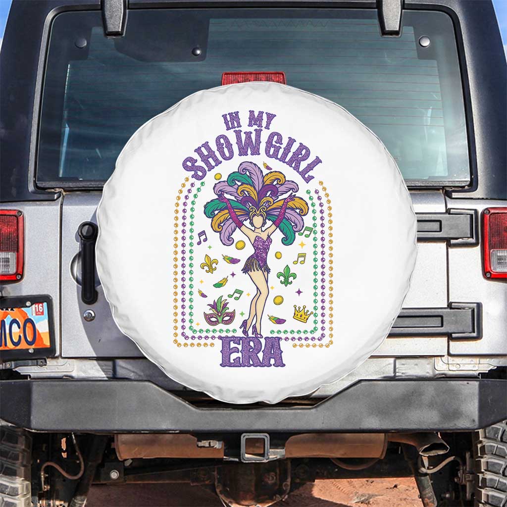 Mardi Gras Queen Spare Tire Cover In My Showgirl Era TS14 No hole White Print Your Wear