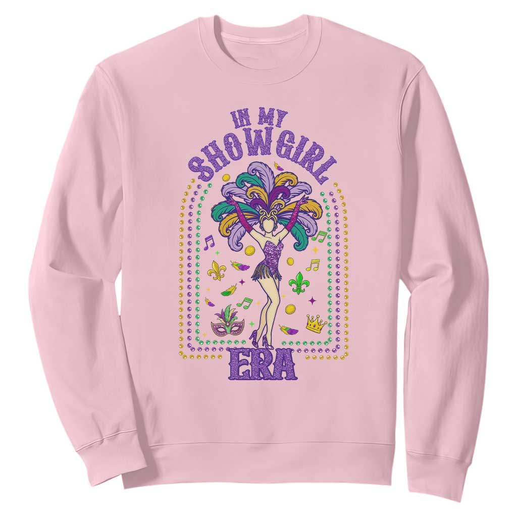 Mardi Gras Queen Sweatshirt In My Showgirl Era TS14 Light Pink Print Your Wear