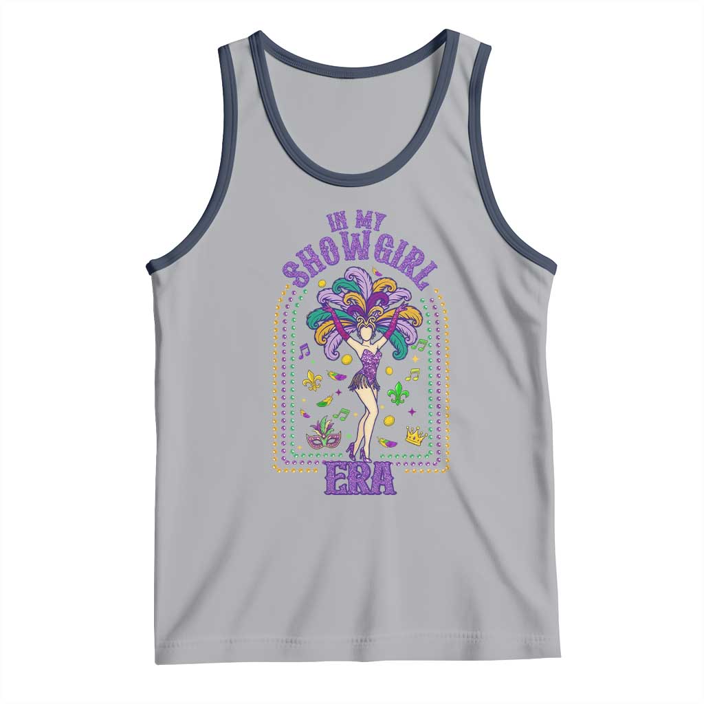 Mardi Gras Queen Tank Top In My Showgirl Era TS14 Athletic Heather Navy Print Your Wear