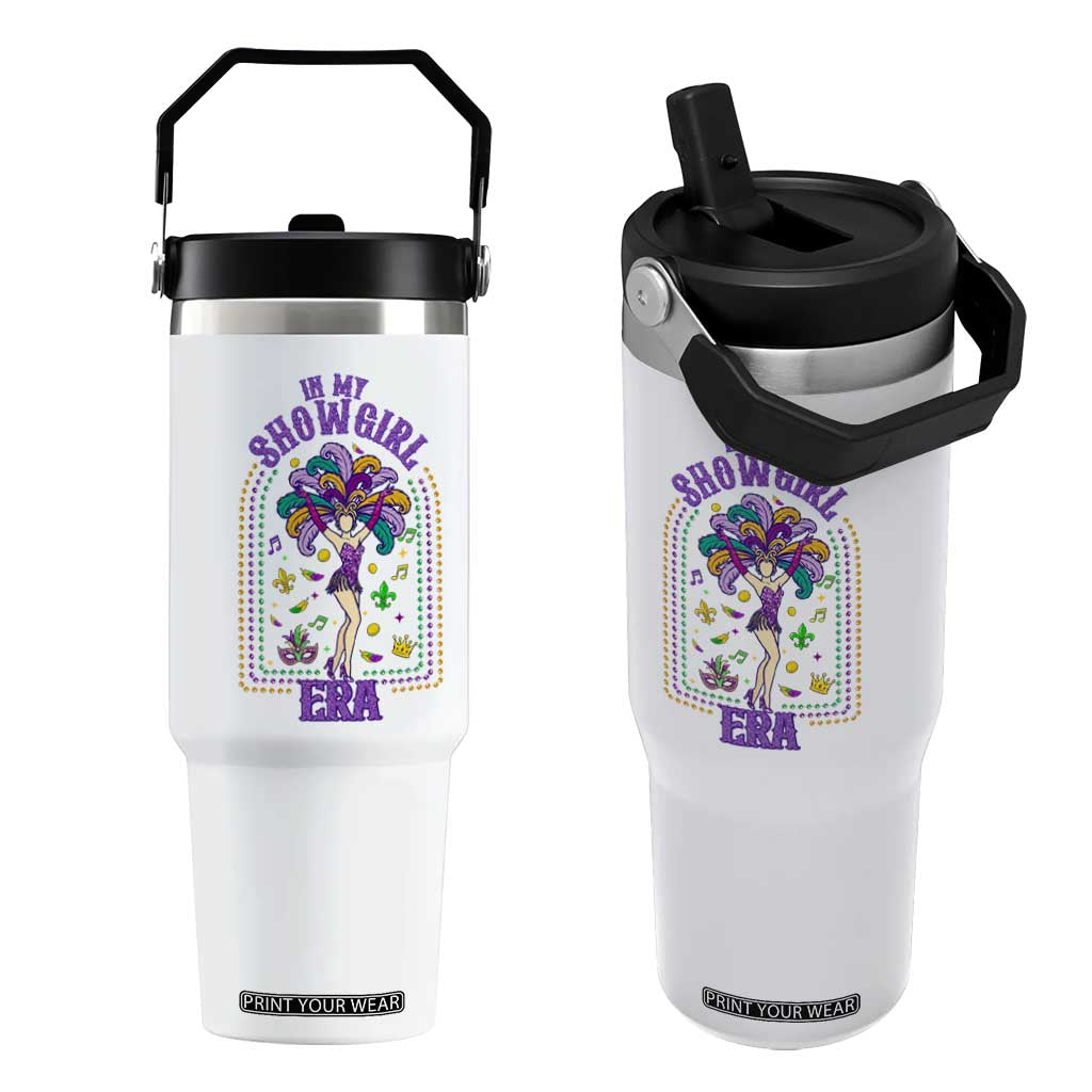 Mardi Gras Queen Flip Straw Tumbler In My Showgirl Era TS14 One Size: 30 oz White Print Your Wear