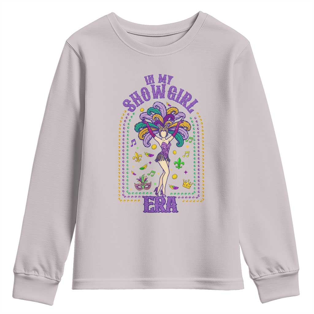 Mardi Gras Queen Youth Sweatshirt In My Showgirl Era TS14 Ice Gray Print Your Wear