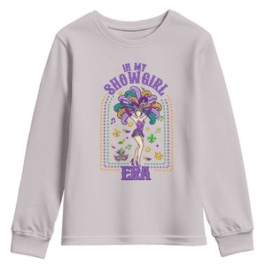 Mardi Gras Queen Youth Sweatshirt In My Showgirl Era TS14 Ice Gray Print Your Wear
