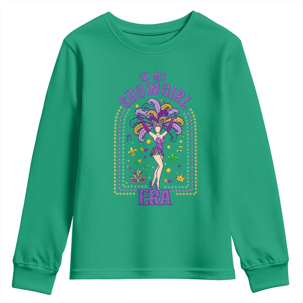 Mardi Gras Queen Youth Sweatshirt In My Showgirl Era TS14 Irish Green Print Your Wear
