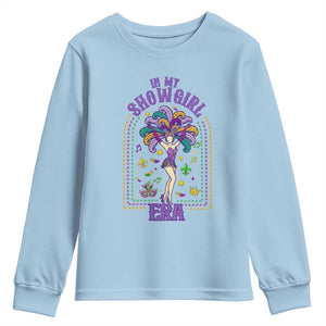 Mardi Gras Queen Youth Sweatshirt In My Showgirl Era TS14 Light Blue Print Your Wear