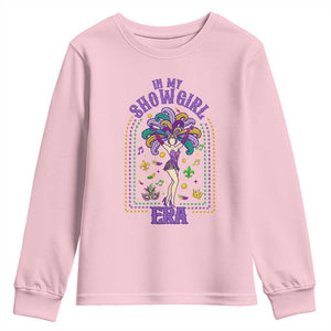 Mardi Gras Queen Youth Sweatshirt In My Showgirl Era TS14 Light Pink Print Your Wear